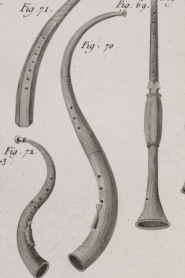 フランスアンティーク　楽器の版画